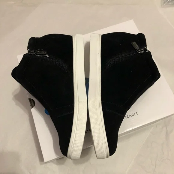 NIB Aqua College Glady Black Suede Waterproof Flatform Wedge Sneaker Size 8.5 - Picture 4 of 12